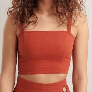 GARAGE Linen Crop Tank